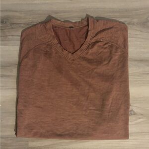 Men's V-Neck Long-Sleeve Sweater - Rust